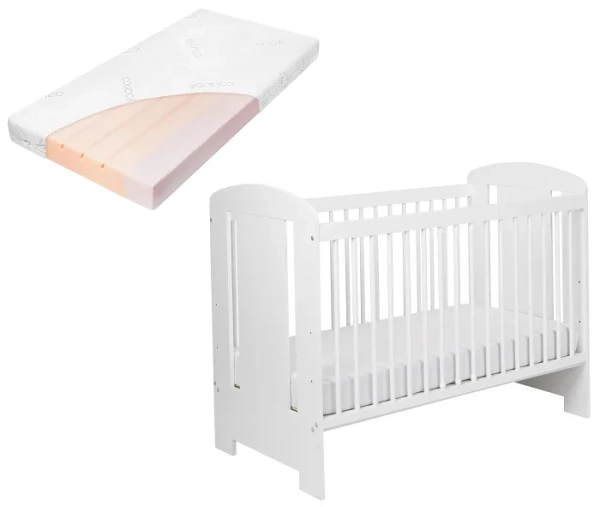 YOONCO - łóżeczko niemowlęce Soni + materac Air | Białe