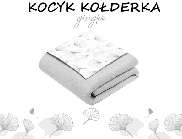 YOONCO - dwustronny kocyk kołderka 80x100 cm | Gingko