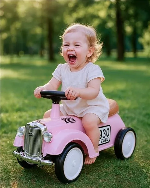 BABY MIX Classic - jeździk retro z klaksonem | Różowy