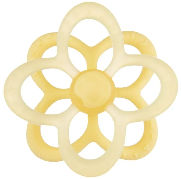CANPOL BABIES - sensoryczny gryzak silikonowy Kwiatek 2w1 | Żółty