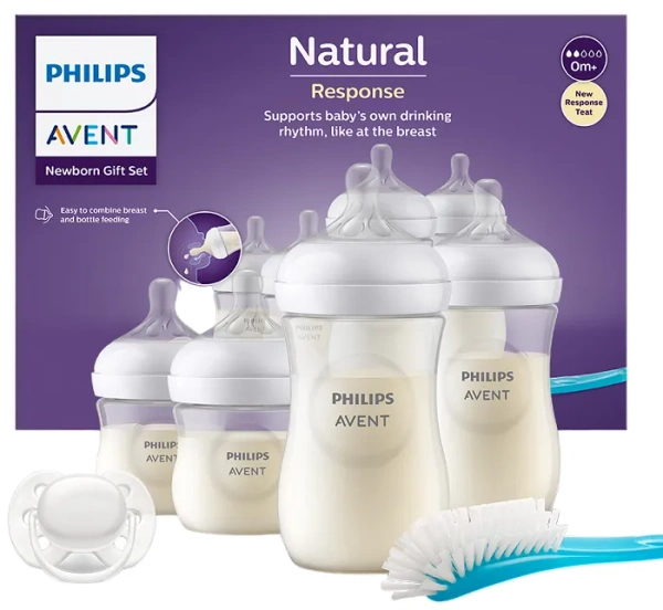 PHILIPS AVENT Natural Response - zestaw: 4 butelki + smoczek + szczotka | 0 m+