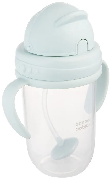 CANPOL BABIES - kubek niekapek z rurką i odważnikiem 270 ml | Zielony