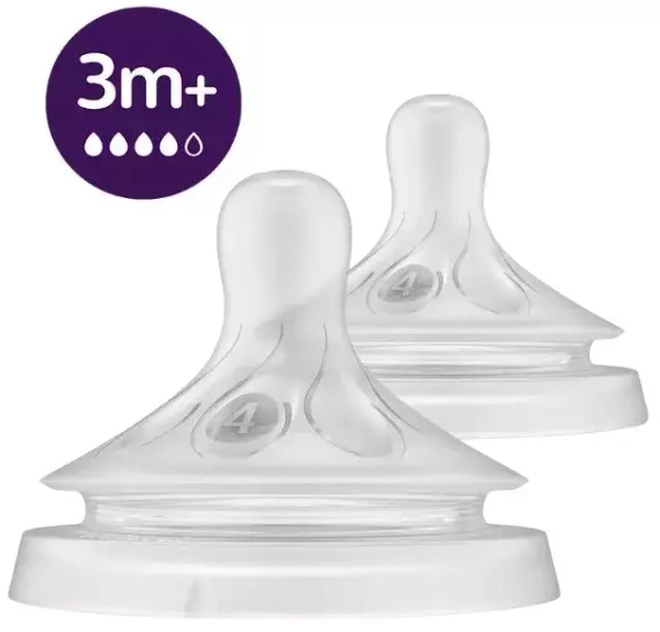 PHILIPS AVENT Natural Response - responsywny smoczek do butelki 2 szt. | 3 m+