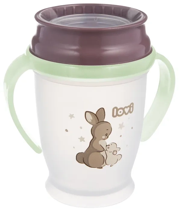 LOVI Night&Day - kubek niekapek 360°, 250 ml, 9 m+ | Rabbit