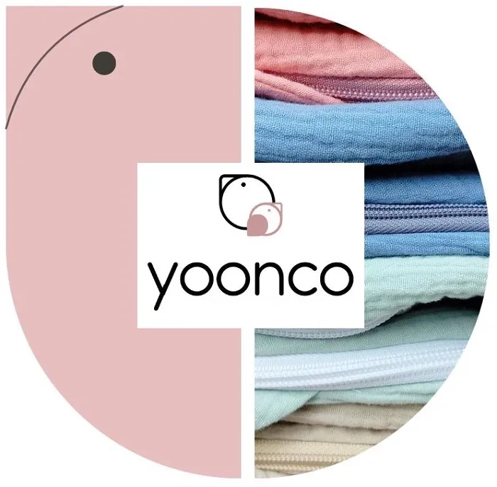 YOONCO - całoroczny, muślinowy śpiworek do spania dla niemowlaka | Brudny Róż