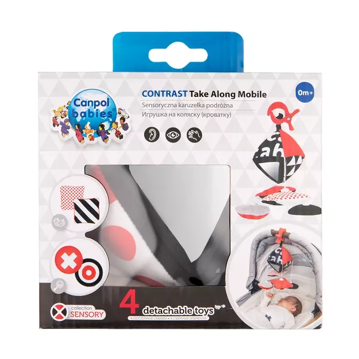 CANPOL BABIES - kontrastowa karuzelka podróżna do wózka/fotelika | SENSORY TOYS
