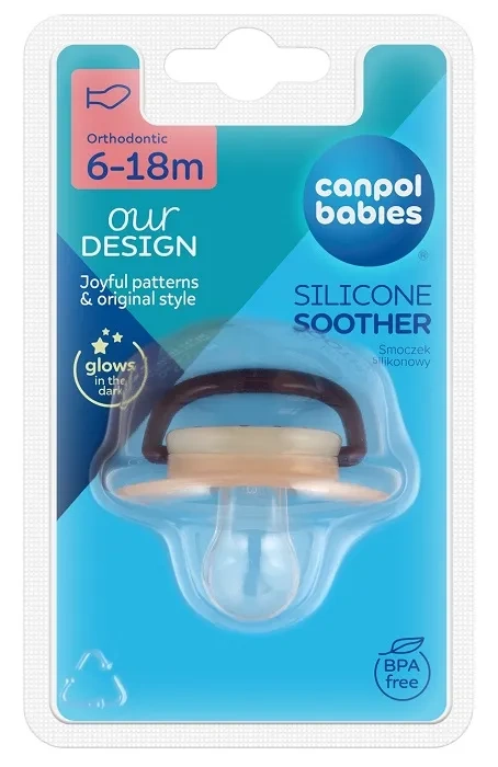CANPOL BABIES Night Dreams - smoczek uspokajający silikon 6-18 m anatomiczny | różowy