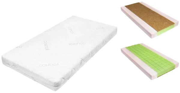 YOONCO Nature - materac piankowo-kokosowy do łóżeczka 120 x 60 cm