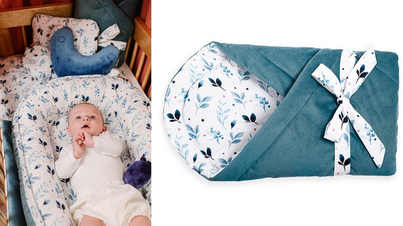 YOONCO - rożek niemowlęcy z kokardą 75x75 cm | Berry