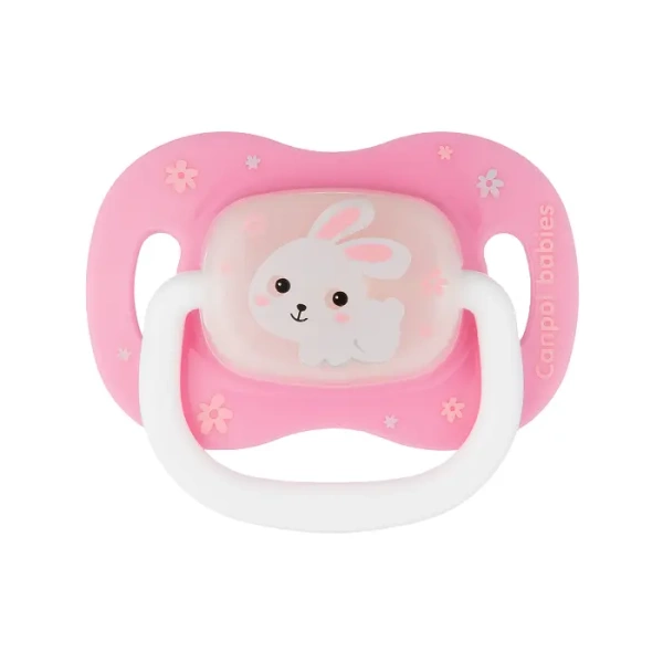 CANPOL BABIES - smoczek uspokajający silikon 0-6m symetryczny BUNNY&COMPANY | różowy