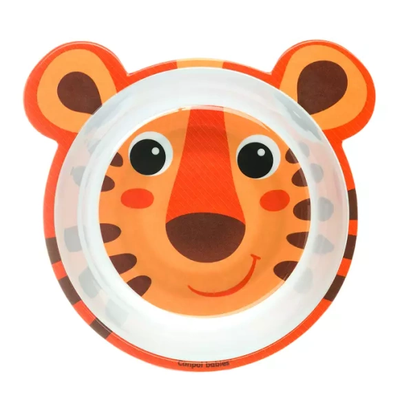 CANPOL BABIES - miska antypoślizgowa z melaminy 490ml HELLO LITTLE | pomarańczowa