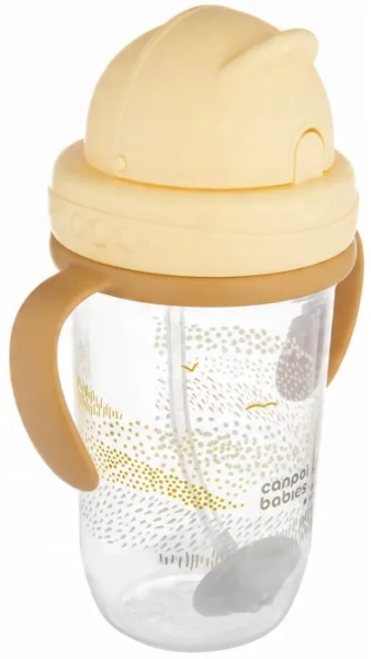 CANPOL BABIES Mountains - kubek niekapek z rurką i odważnikiem 270 ml | Żółty