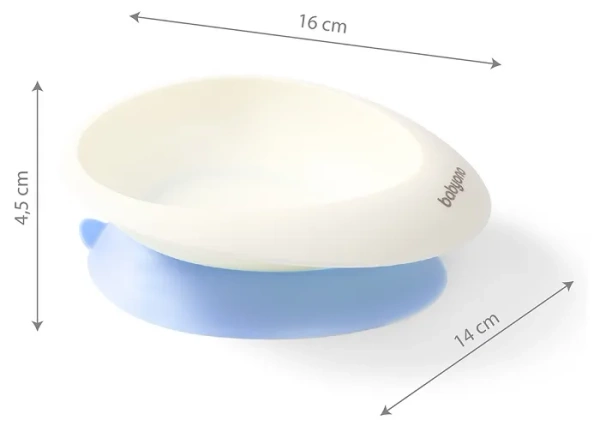 BABYONO - miseczka z przyssawką i łyżeczką | Niebieska