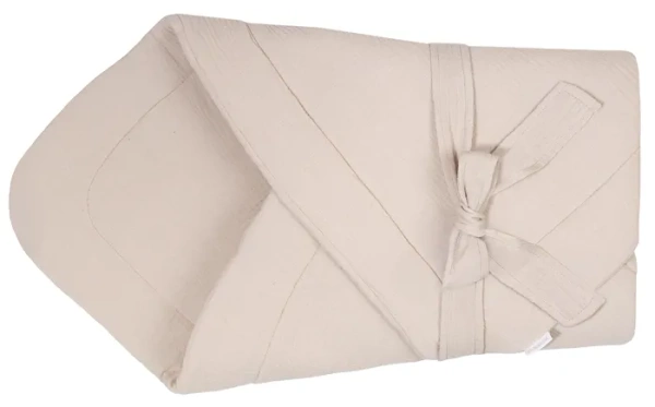 YOONCO - muślinowy rożek niemowlęcy z kokardą 75x75 cm | Beż