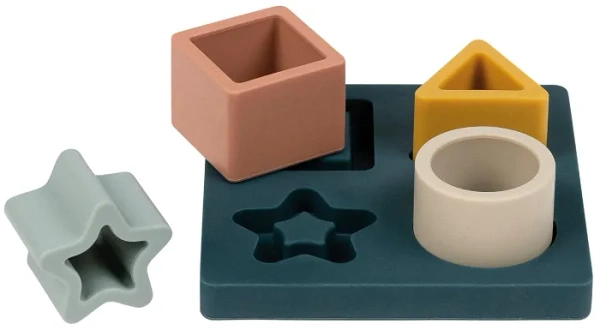 NATTOU - silikonowa układanka sensoryczna sorter | Granatowa