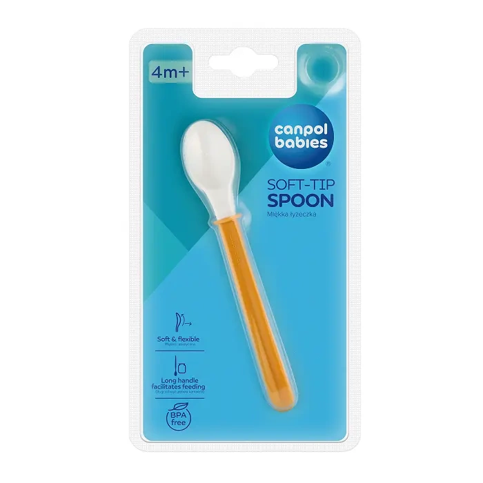 CANPOL BABIES - elastyczna łyżeczka z długim uchwytem | żółta