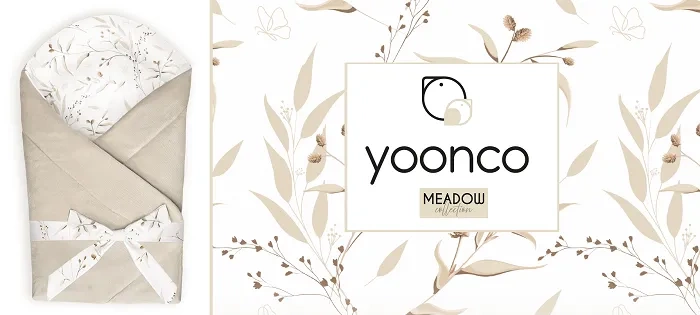 YOONCO - rożek niemowlęcy z kokardą 75x75 cm | Meadow