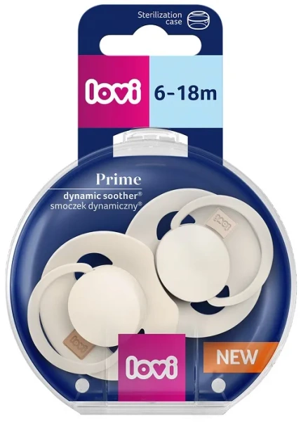 LOVI Prime - 2 x smoczek silikonowy dynamiczny 6-18 m | Coconut/Ivory