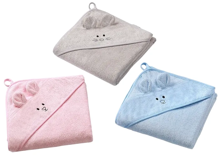 BABYONO Natural Bamboo - okrycie kąpielowe bambusowe 100x100 cm | szare