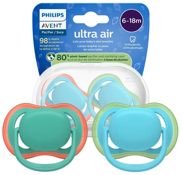PHILIPS AVENT Ultra Air - smoczek ortodontyczny 2 szt. | 6-18 m