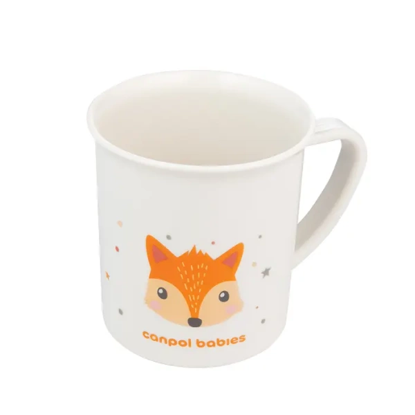 CANPOL BABIES -  kubek plastikowy z uchem dla dziecka 170 ml CUTE ANIMALS | LISEK