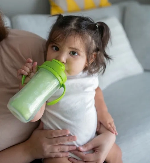 DR BROWN'S - kubek termiczny niekapek ze słomką 300 ml, 12 m+ | Zielony