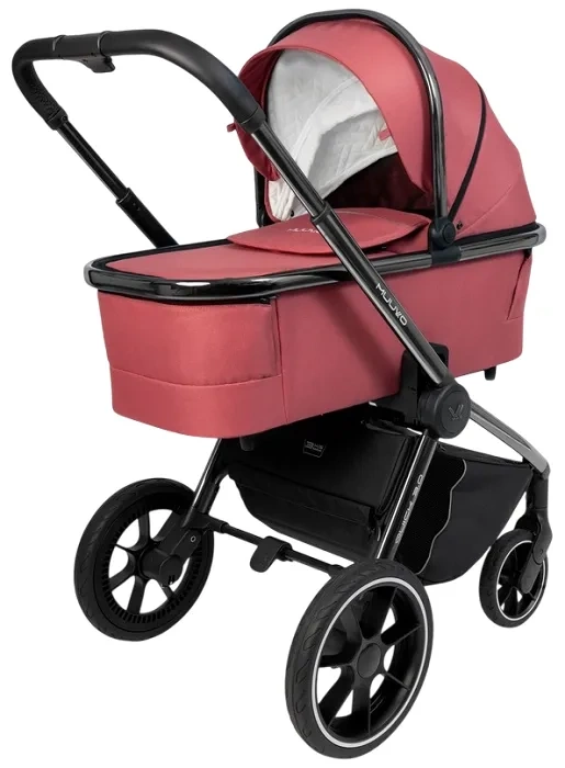 MUUVO Quick 3.0 Black Chrome - wózek wielofunkcyjny, zestaw 2w1 z gondolą XL | Pure Pink