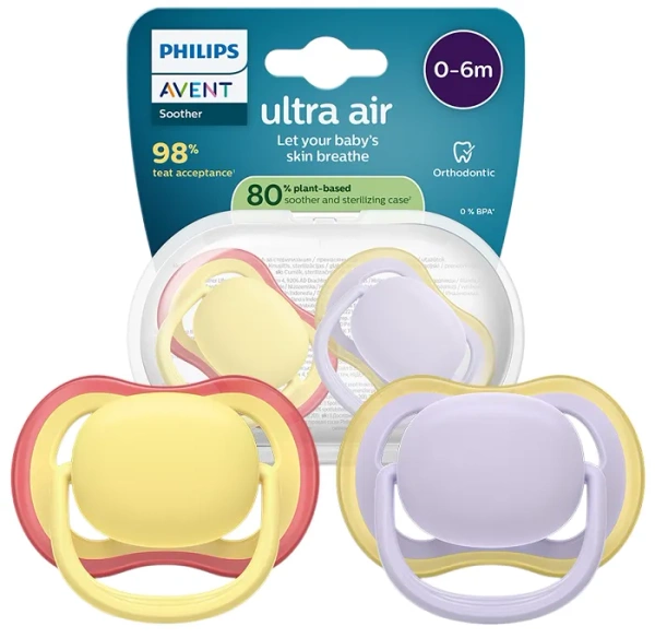 PHILIPS AVENT Ultra Air - smoczek ortodontyczny 2 szt. | 0-6 m