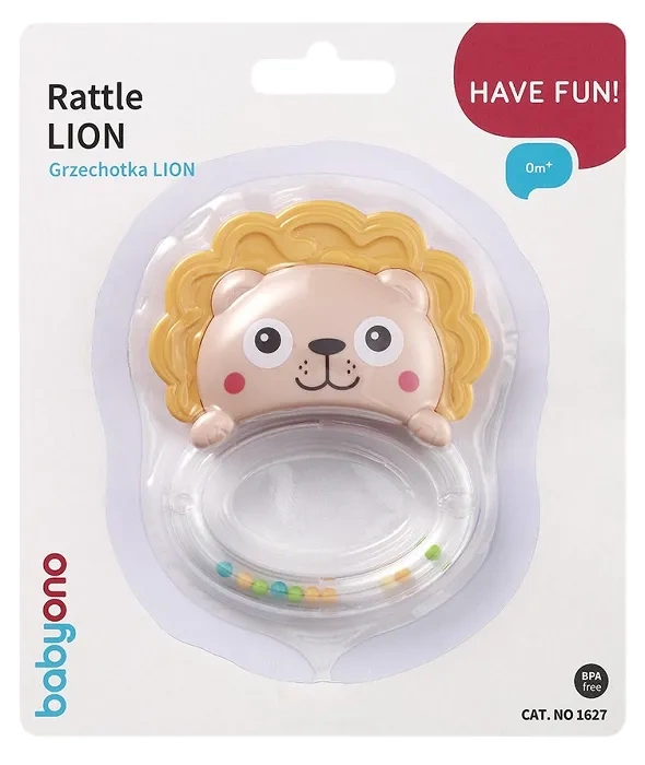 BABYONO - grzechotka z gryzakiem | Lion