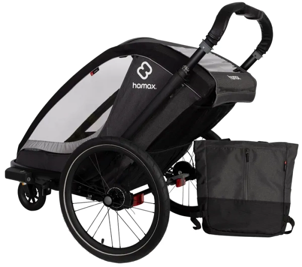 HAMAX Cocoon One - jednoosobowa przyczepka rowerowa | Grey/Black