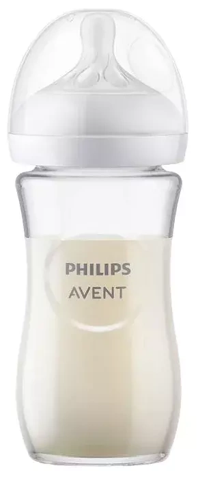 PHILIPS AVENT Natural Response - szklana butelka antykolkowa 240 ml | 1 m+
