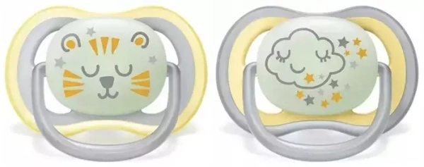 PHILIPS AVENT Ultra Air Nighttime - smoczek ortodontyczny 2 szt. | 18 m+