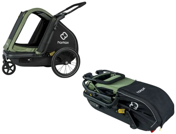 HAMAX Pluto M - przyczepka rowerowa dla psa do 35 kg | Green/Black