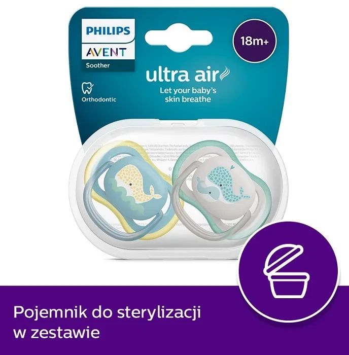 PHILIPS AVENT Ultra Air - smoczek ortodontyczny 2 szt. | 18 m+