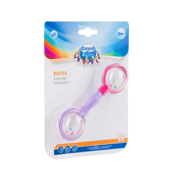 CANPOL BABIES - grzechotka SZTANGA | różowa