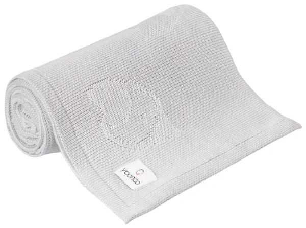 YOONCO Ptaszki - kocyk bambusowy 90x90 cm | Szary