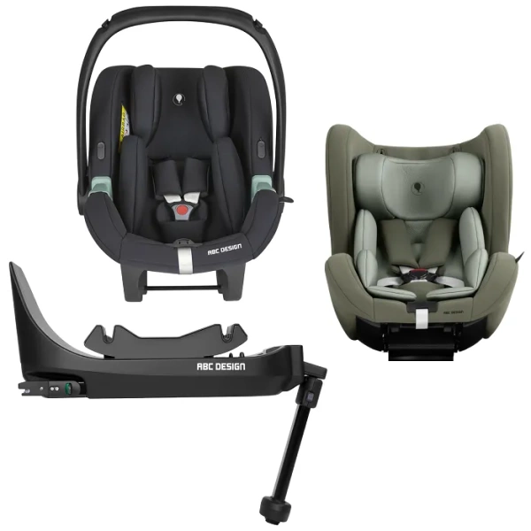 ABC DESIGN zestaw modułowy na 4 lata: Tulip i-Size + Lily i-Size + baza Root | Black + Sage