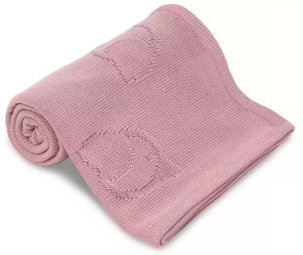 YOONCO Ptaszki - kocyk bambusowy 90x90 cm | Różowy Ciemny