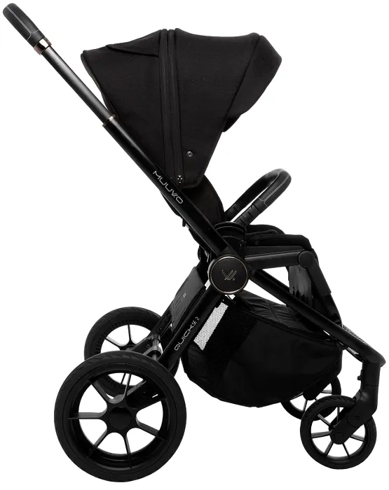 MUUVO Quick SE 2 - wózek wielofunkcyjny, zestaw 2w1 z gondolą Quick 3.0 | Chromium Black + Pure Pink (+ ADAPTERY)