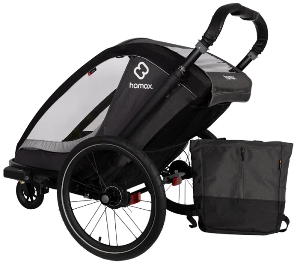 HAMAX Cocoon - dwuosobowa przyczepka rowerowa | Grey/Black