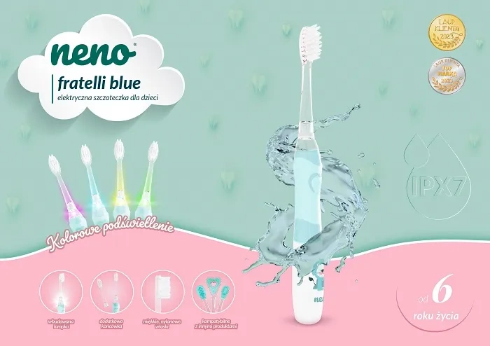 NENO Fratelli - elektroniczna szczoteczka do zębów dla dzieci od 6 lat | Blue