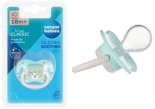 CANPOL BABIES Exotic Animals - smoczek uspokajający silikon 18 m+ okrągły | Lama