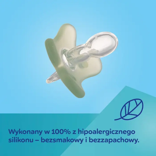 CANPOL BABIES - smoczek 100% silikonowy 6-12m symetryczny 1 szt. | zielony