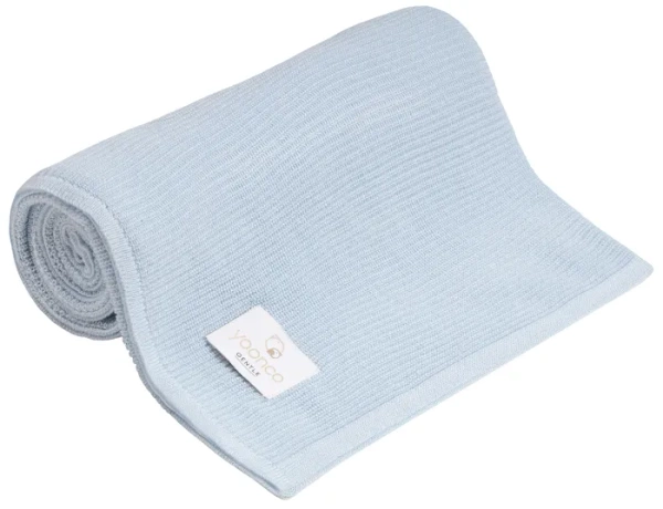 YOONCO Mgiełka - lekki kocyk bambusowy 80x100 cm | Gładki Niebieski