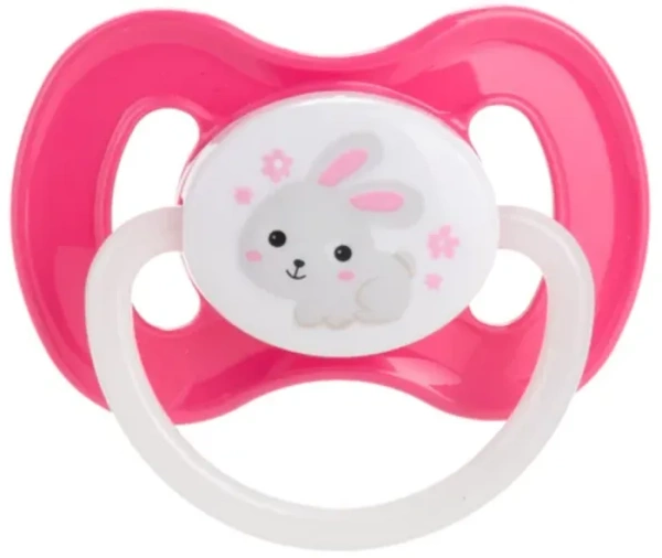 CANPOL BABIES Bunny&Company - smoczek uspokajający kauczuk 0-6 m okrągły | Różowy