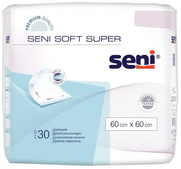 SENI Soft Super - podkłady higieniczne 60 x 60 cm | 30 szt.