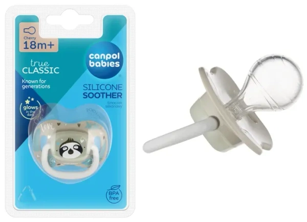 CANPOL BABIES Exotic Animals - smoczek uspokajający silikon 18 m+ okrągły | Leniwiec