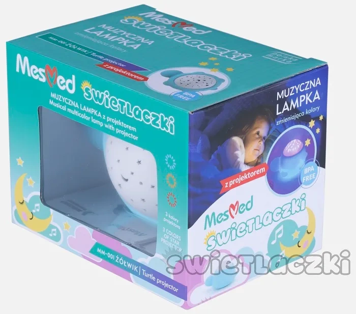 MESMED Świetlaczki - muzyczna lampka z projektorem | Żółwik