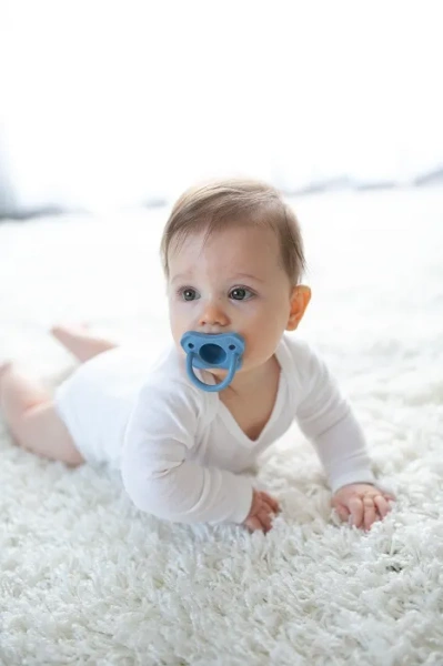 DR BROWN′S - 2 x smoczek silikonowy o kształcie butelki standard 0 m+ | niebieski/zielony