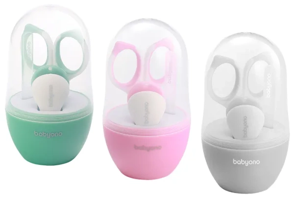 BABYONO - zestaw do pielęgnacji paznokci w etui dla niemowląt i dzieci | Szary